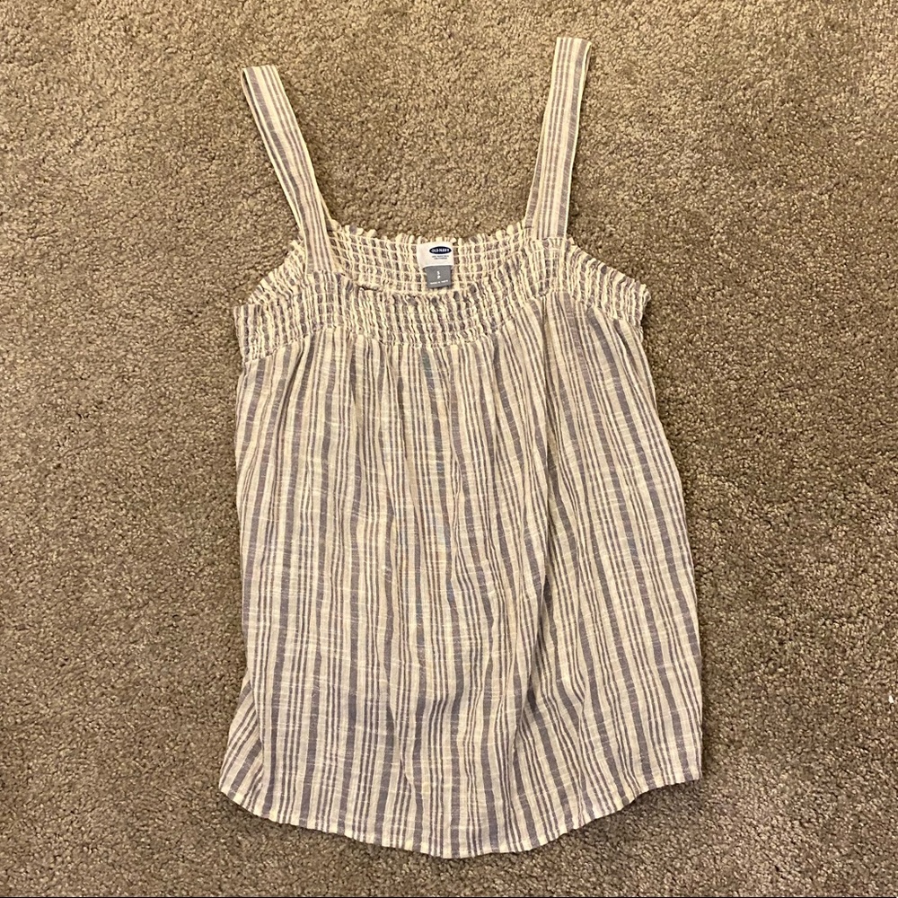 Muted striped sleeveless top